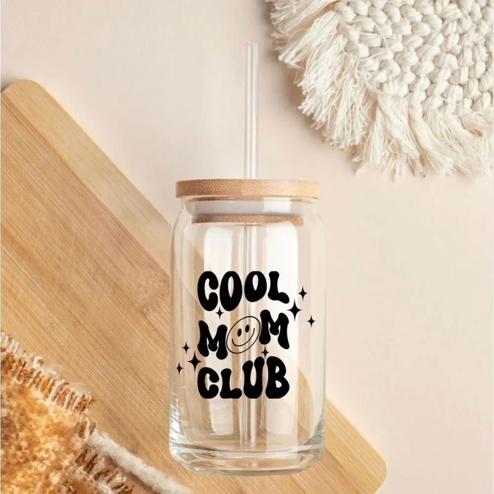 Cool mom club beer can glass NWT